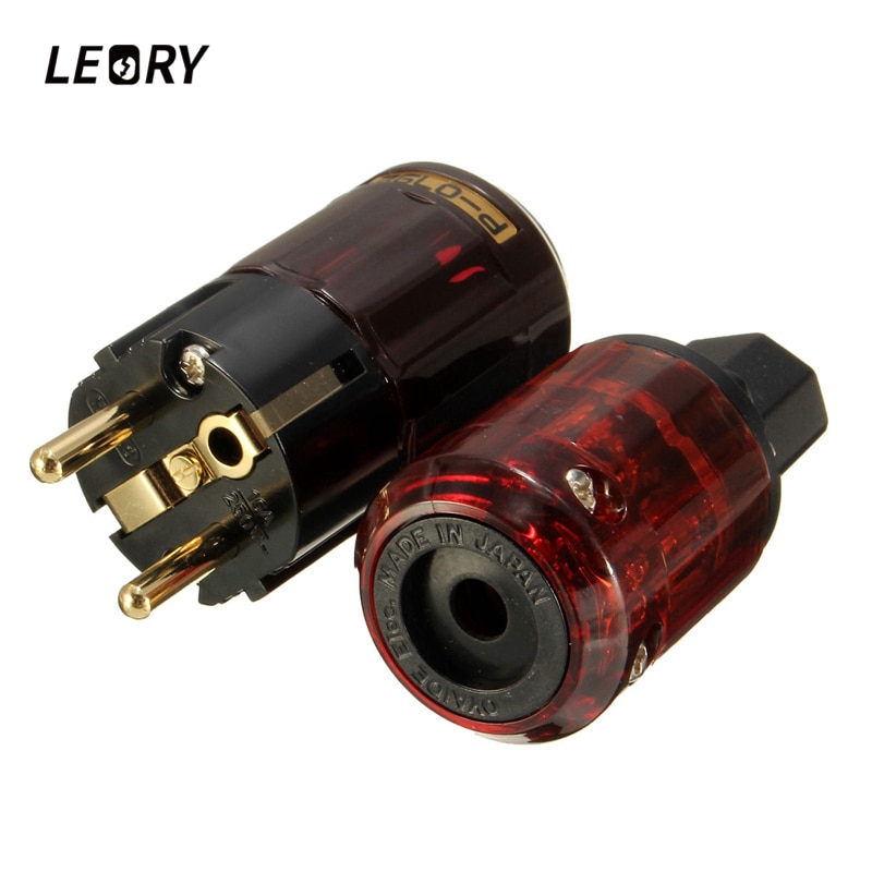 LEORY C-07P P-079e  ÷ IEC   EU  Ŀ HiFi Brass Ac  ڵ ÷ (Ŀ )/LEORY C-07P P-079e Power Plug IEC Gold Plated EU Audio Connector Hi